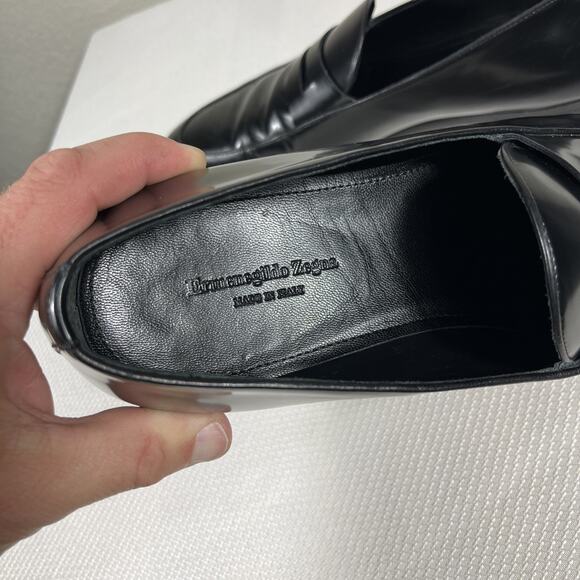 Ermenegildo Zegna Black‎ Patent Leather Loafers, Size 8.5 main image 7